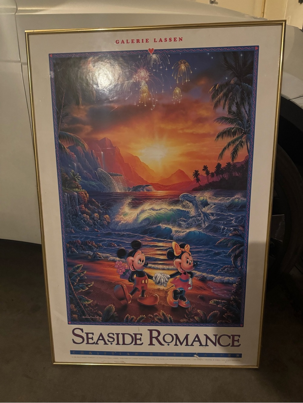 Disney Seaside Romance Poster - Purple, Orange, Blue